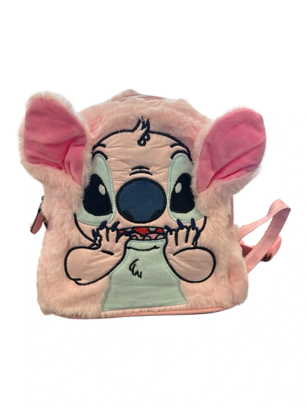 Pink Plush Stitch Kids Backpack